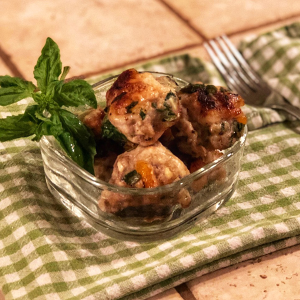 Apricot Basil Breakfast Meatballs